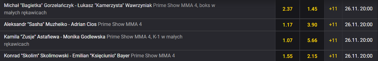 Prime MMA 4 kursy