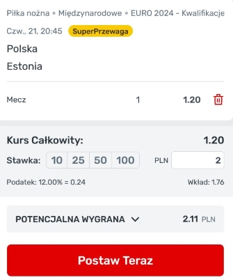 kurs 200.0 PL vs Estonia w SB 