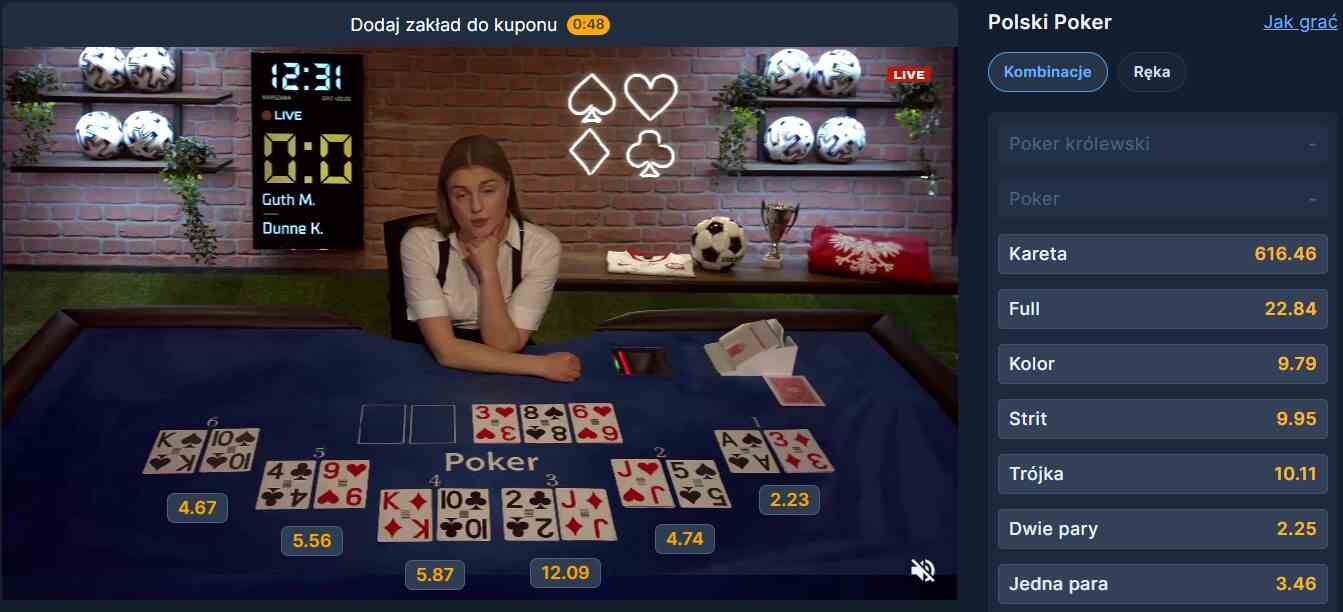 STS poker - trzy karty wspólne